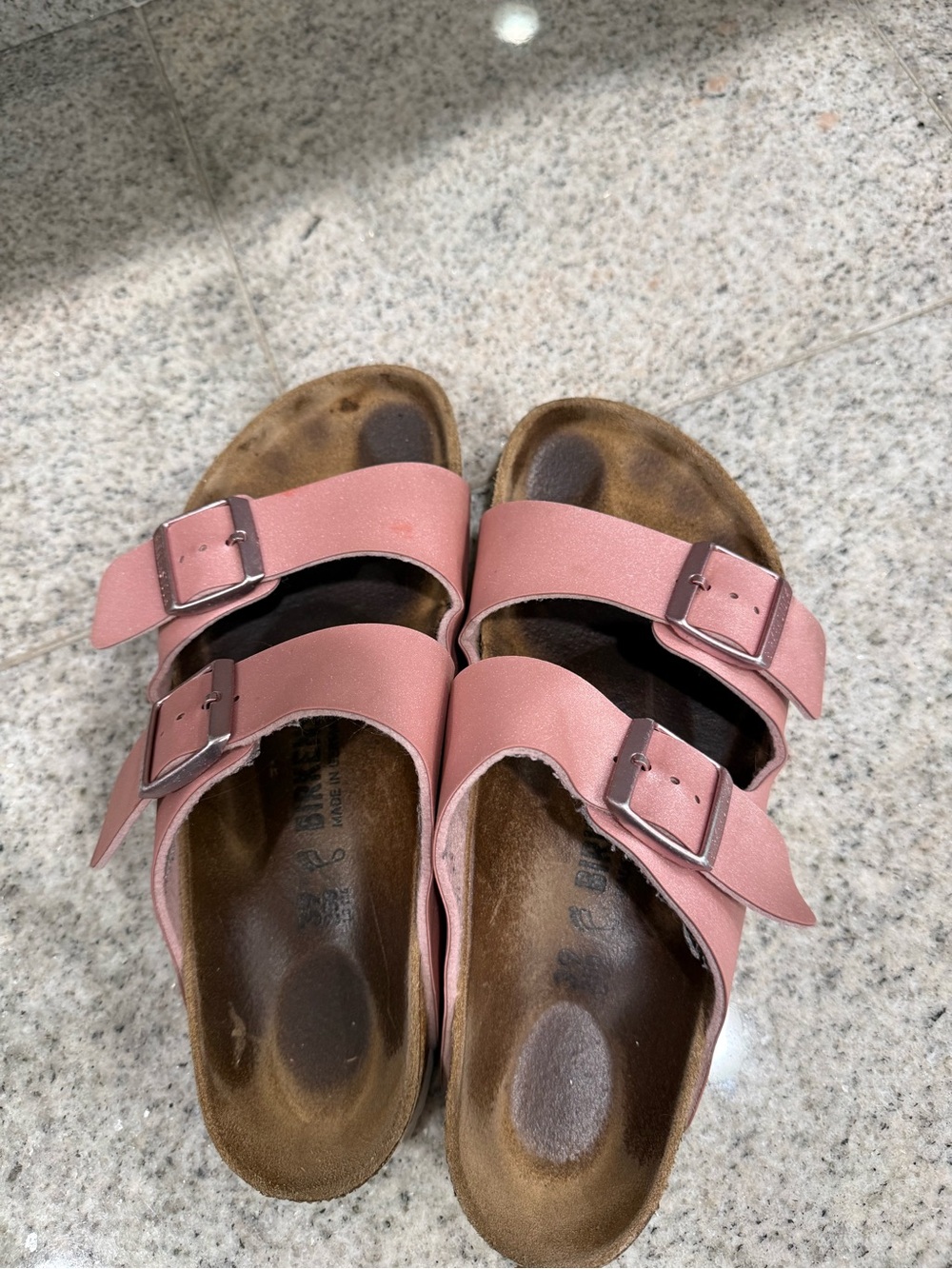 Birkenstocks pink clay women size 39 pink sparkles